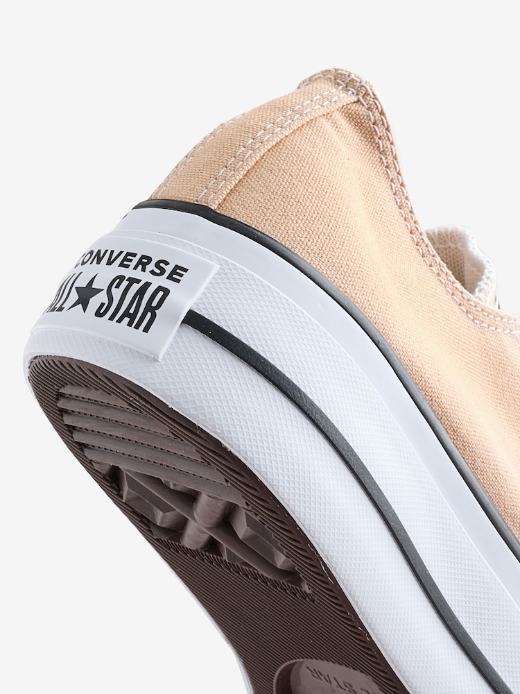Converse Brown Platform Lift Chuck Ox Trainers - Image 8 of 9