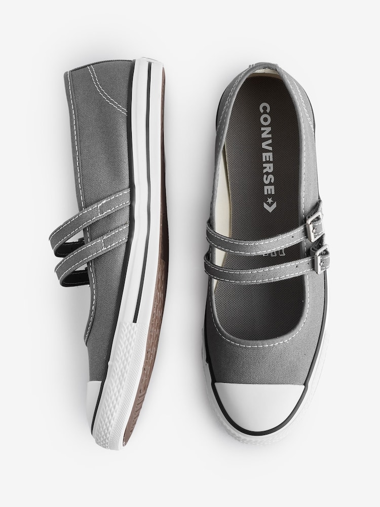 Converse Grey Chuck Taylor All Star Dainty Mary Jane Trainers - Image 6 of 8