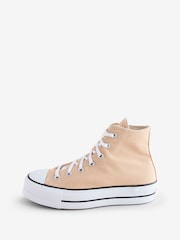 Converse Brown Pale Platform Lift High Top Trainers - Image 2 of 9