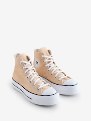 Converse Brown Pale Platform Lift High Top Trainers - Image 3 of 9