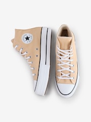 Converse Brown Pale Platform Lift High Top Trainers - Image 5 of 9