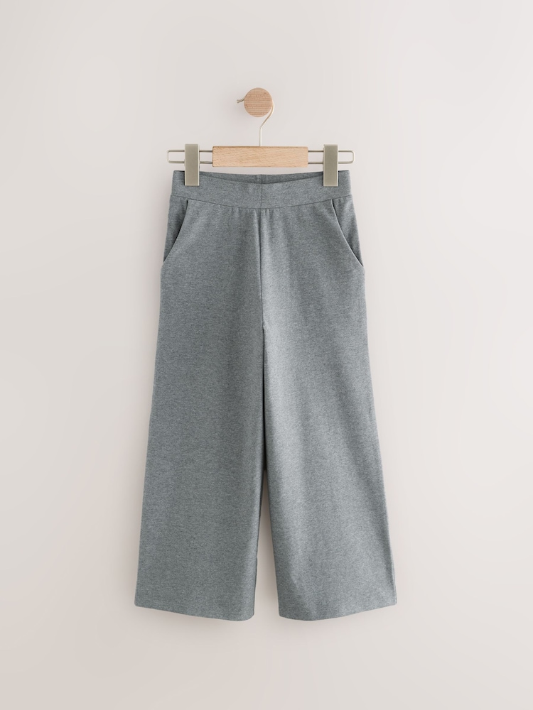 Charcoal Grey 1 Pack Wide Leg Jersey Trousers (3-16yrs) - Image 1 of 4