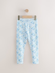 Blue/White Floral Printed Leggings (3-16yrs) - Image 5 of 8