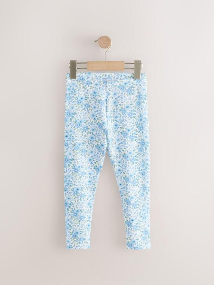 Blue/White Floral Printed Leggings (3-16yrs) - Image 5 of 8