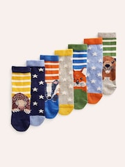 Boden Blue Socks 7 Pack - Image 1 of 2
