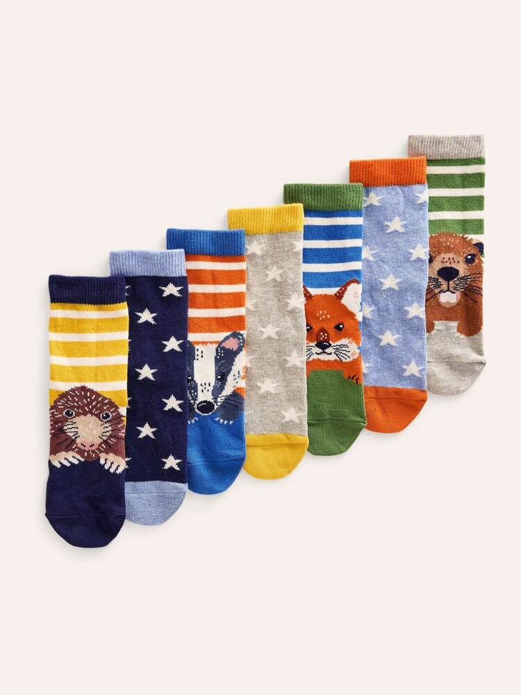 Boden Blue Socks 7 Pack - Image 1 of 2