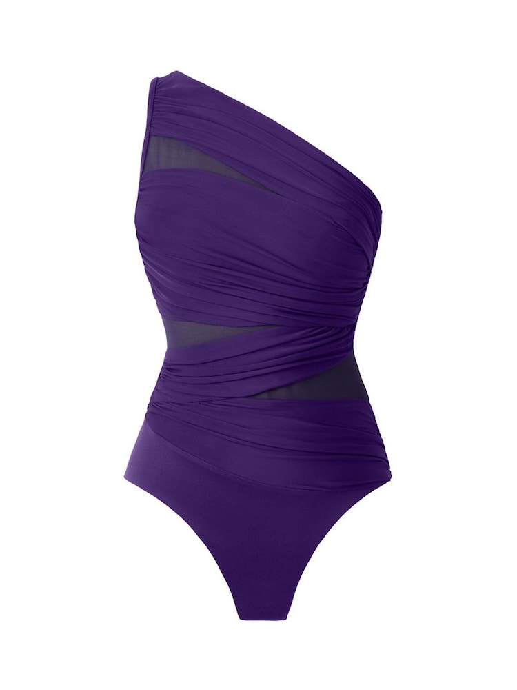 Miraclesuit Purple Tummy Control Network Jena Swimsuit - Image 5 of 5