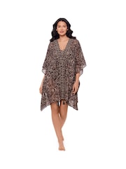 Miraclesuit Black Kaftan in Topkapi Ikat Print - Image 2 of 6