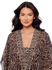 Miraclesuit Black Kaftan in Topkapi Ikat Print - Image 5 of 6