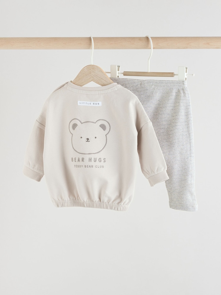 Grey Bear Baby Sweatshirt and Leggings Set - Image 2 of 11