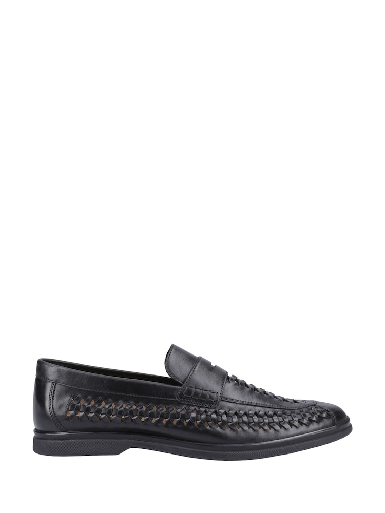 črna - Hush Puppies Bowie Woven Leather Loafers - Slika 1 iz 4