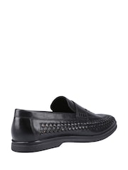 črna - Hush Puppies Bowie Woven Leather Loafers - Slika 4 iz 4