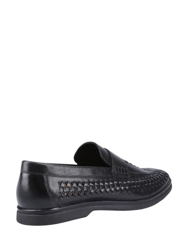 črna - Hush Puppies Bowie Woven Leather Loafers - Slika 4 iz 4