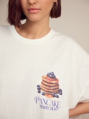White Pancakes Oversized 100% Cotton Night T-Shirt - Image 5 of 5