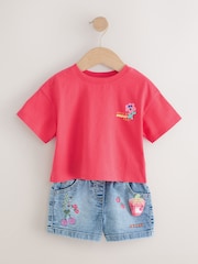 Bright Red Short Sleeve T Shirt And Shorts Set (3mths-7yrs) - Image 5 of 9