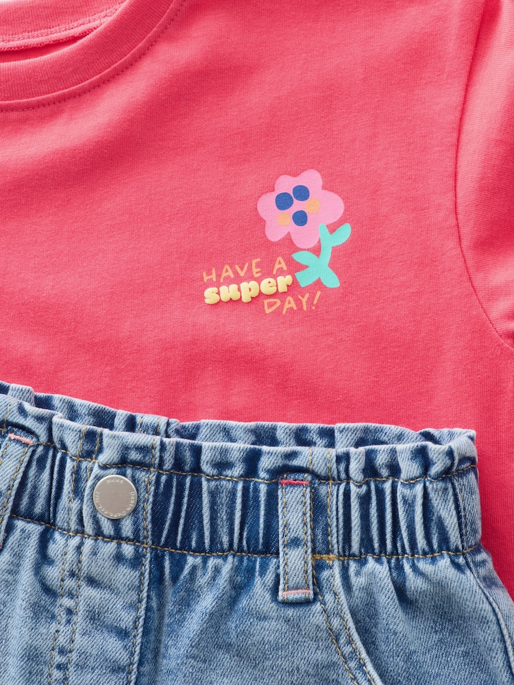 Bright Red Short Sleeve T Shirt And Shorts Set (3mths-7yrs) - Image 8 of 8