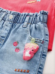 Bright Red Short Sleeve T Shirt And Shorts Set (3mths-7yrs) - Image 9 of 9