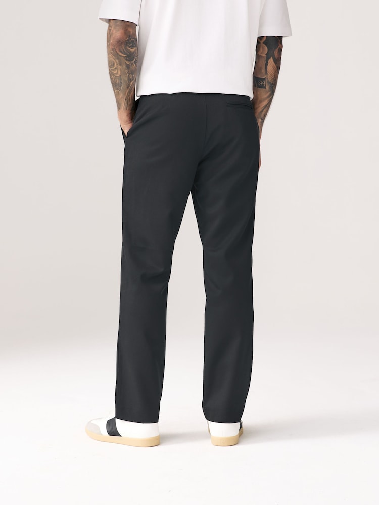 Noir - Ajustement régulier - Lot de 2 pantalons intelligents unis sur le devant - Image 2 of 9