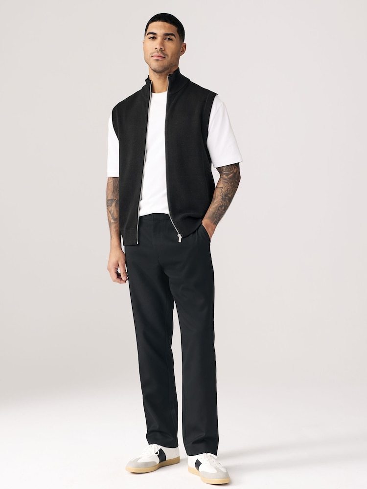 Noir - Ajustement régulier - Lot de 2 pantalons intelligents unis sur le devant - Image 5 of 9