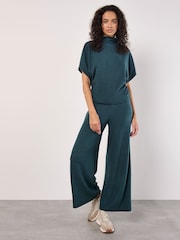 Apricot Green Soft Touch Wide Leg Trousers - Image 2 of 4