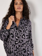 Apricot Grey Cheetah Batwing High Low Dress - Image 2 of 4