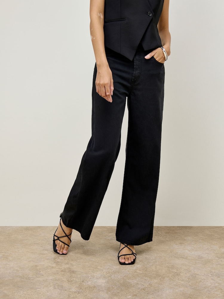 Apricot Black Elisa Wide Leg Jeans - Image 2 of 5