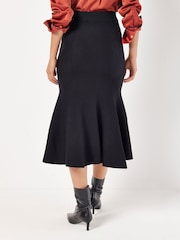 Apricot Black Flute Hem Knitted Midi Skirt - Image 4 of 4