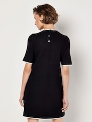Apricot Black 2 Pockets Contrast Tipping Knit Dress - Image 4 of 4