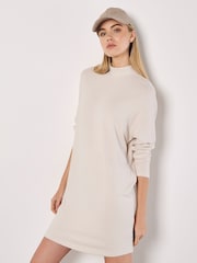 Apricot Natural Button Cuff Soft Touch Dress - Image 1 of 4