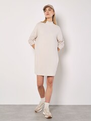 Apricot Natural Button Cuff Soft Touch Dress - Image 2 of 4
