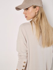 Apricot Natural Button Cuff Soft Touch Dress - Image 3 of 4
