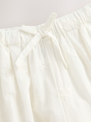 White Wide Leg Embellished 100% Cotton Trousers (3-16yrs) - Image 9 of 9