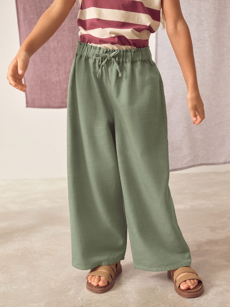 Khaki Green Wide Leg Trousers (3-16yrs) - Image 1 of 7