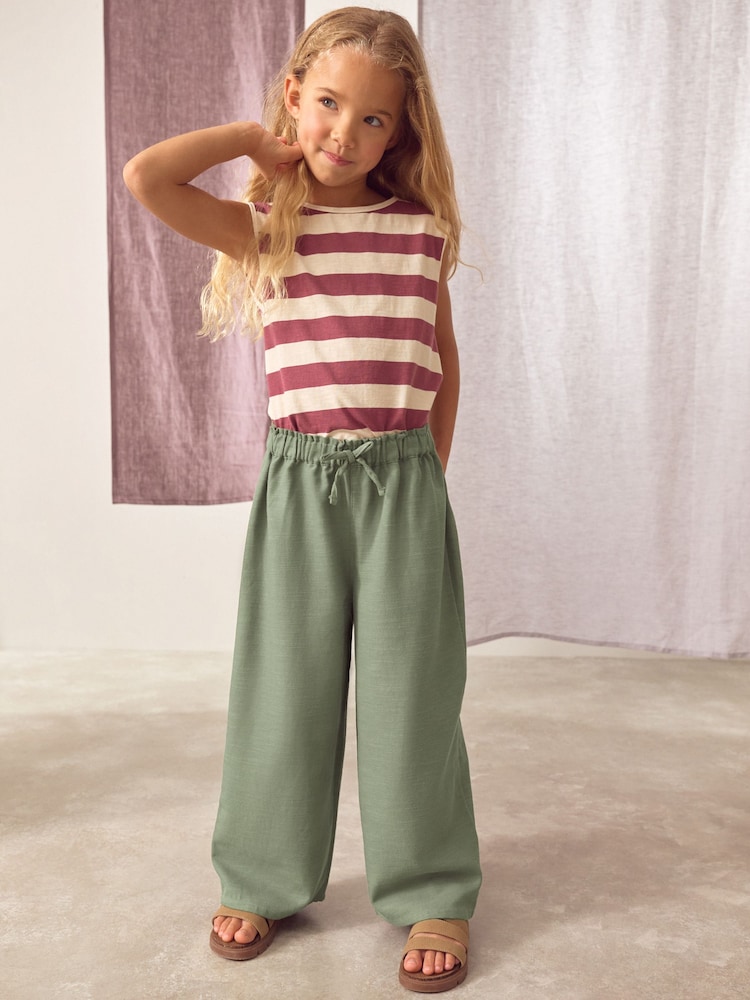 Khaki Green Wide Leg Trousers (3-16yrs) - Image 2 of 7