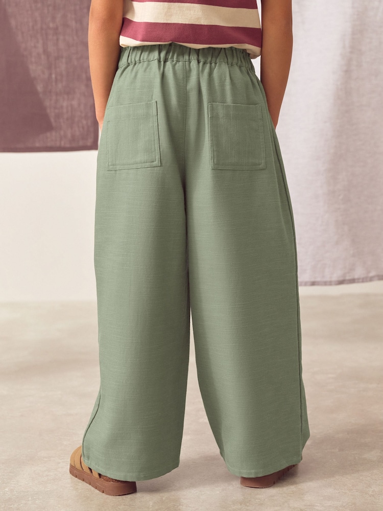 Khaki Green Wide Leg Trousers (3-16yrs) - Image 3 of 7