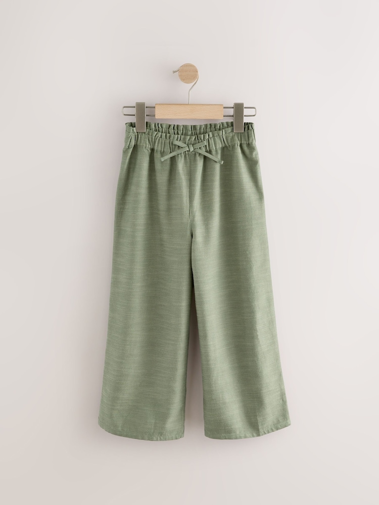 Khaki Green Wide Leg Trousers (3-16yrs) - Image 4 of 7