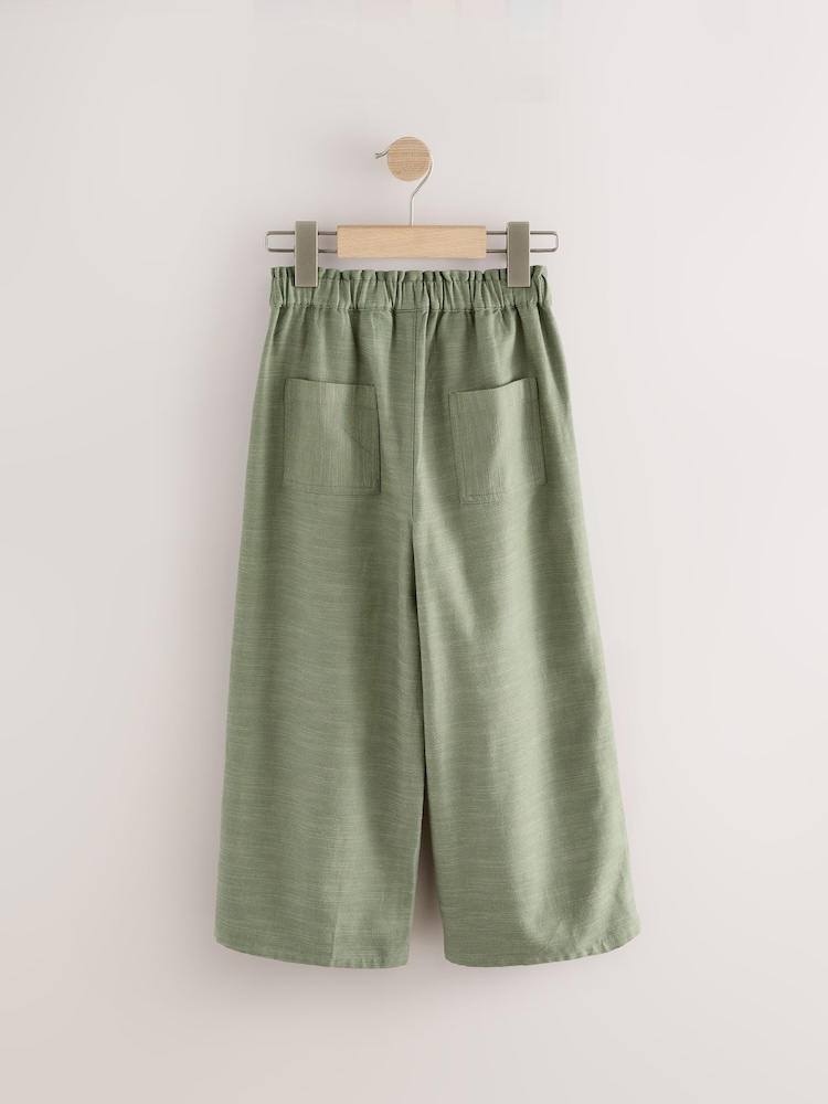 Khaki Green Wide Leg Trousers (3-16yrs) - Image 5 of 7