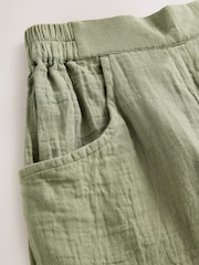 Khaki Green 100% Cotton Pull On Barrel Trousers (3-16yrs) - Image 4 of 4