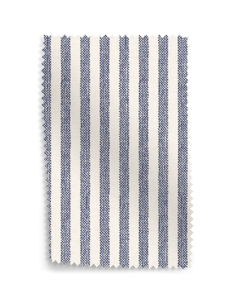 Chenille Stripe Slate Blue Natural Lily Wooden Bed Frame - Image 10 of 10