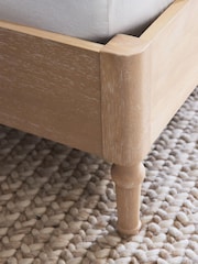 Chenille Stripe Slate Blue Natural Lily Wooden Bed Frame - Image 6 of 8