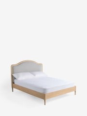 Chenille Stripe Slate Blue Natural Lily Wooden Bed Frame - Image 7 of 8