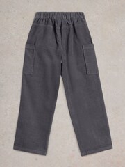 White Stuff Grey 100% Organic Cotton Cord Cargo Trousers - Image 2 of 3