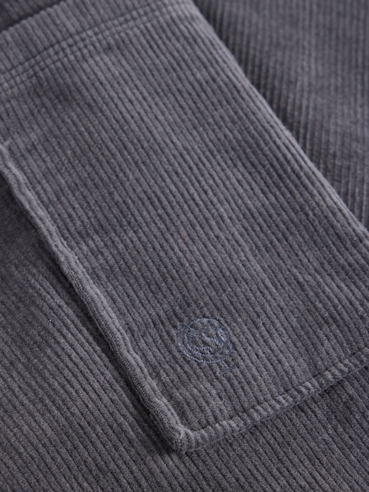 White Stuff Grey 100% Organic Cotton Cord Cargo Trousers - Image 3 of 3