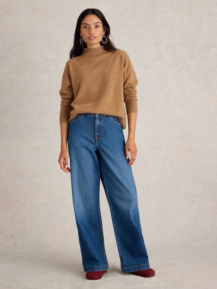 White Stuff Brown Holly High Cash Jumper - Image 1 of 6
