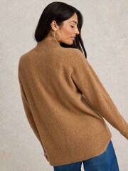 White Stuff Brown Holly High Cash Jumper - Image 2 of 6