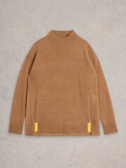 White Stuff Brown Holly High Cash Jumper - Image 5 of 6