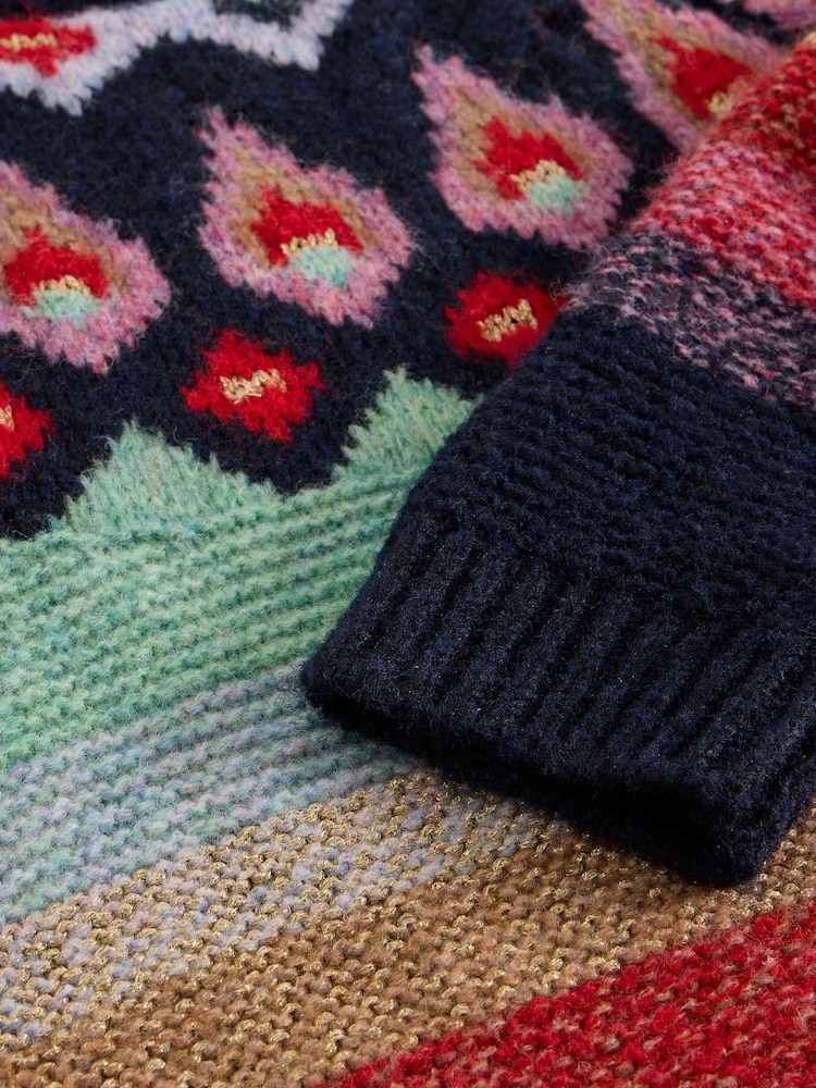 White Stuff Red New York Fairisle Pattern Jumper - Image 6 of 6