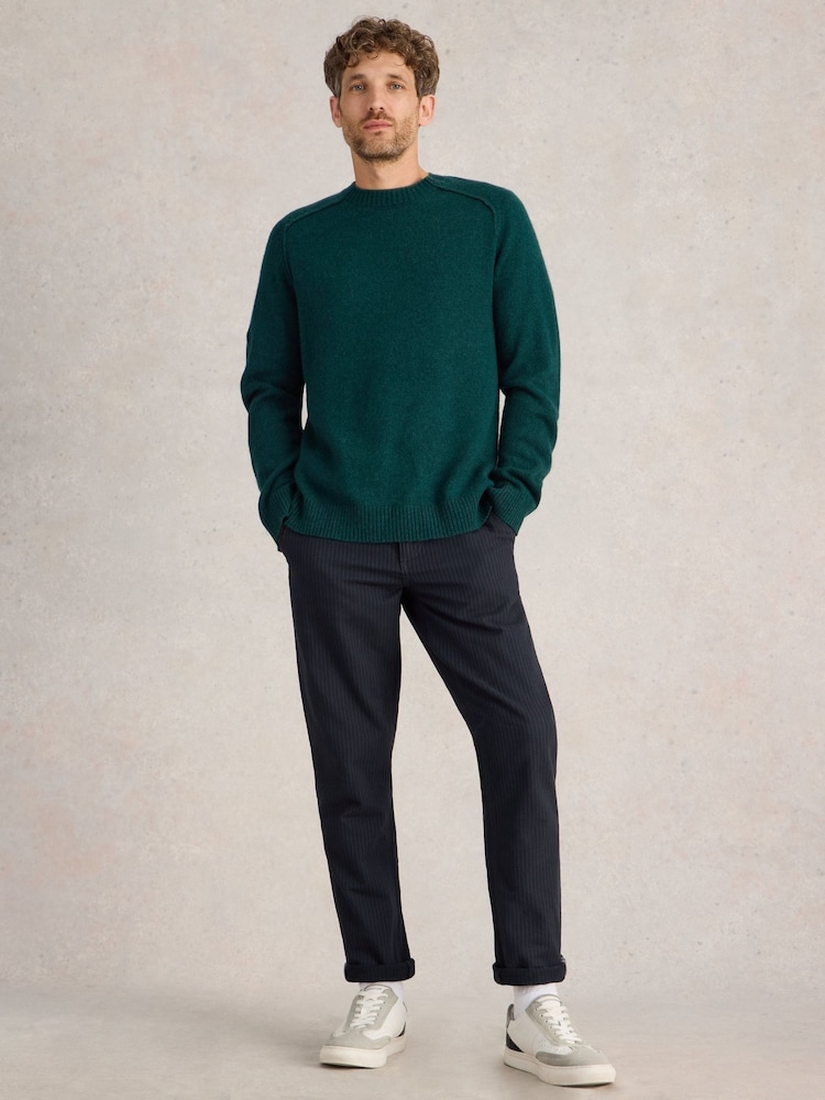 White Stuff Green Lambswool Crew Neck Jumper - Image 1 of 6