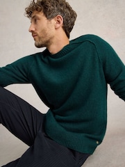 White Stuff Green Lambswool Crew Neck Jumper - Image 3 of 6