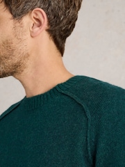 White Stuff Green Lambswool Crew Neck Jumper - Image 4 of 6